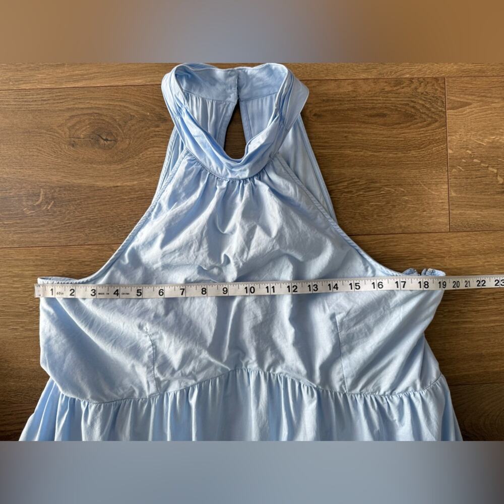 Maeve By Anthropologie Tiered Halter Midi Dress Light Blue Size 14 - Picture 10 of 11